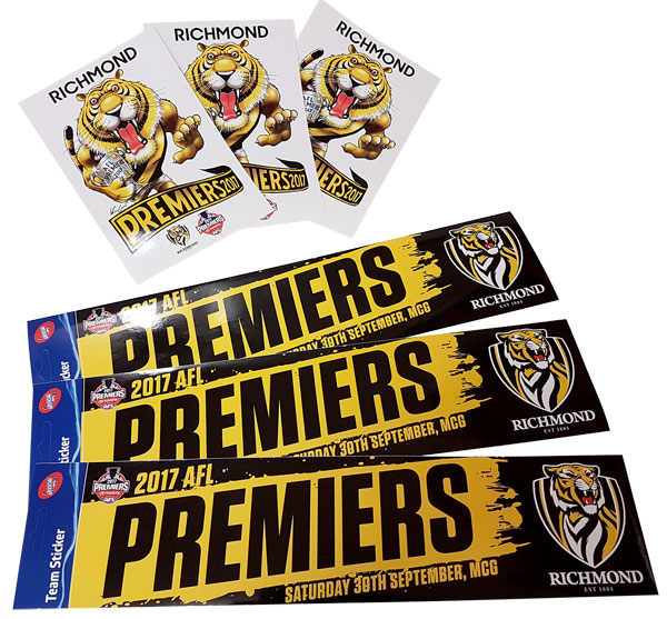 AFL Richmond Tigers W7 Waterproof Sticker Set Sticker Cmb2 