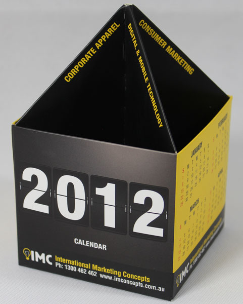 printed pencil holder calendar promotional