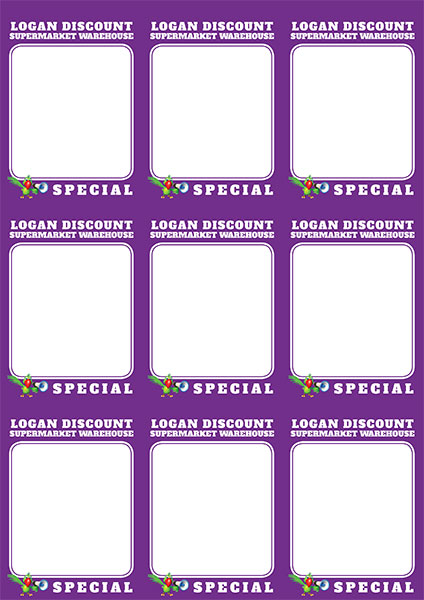 printed shelf talker point of sale logan city 9up